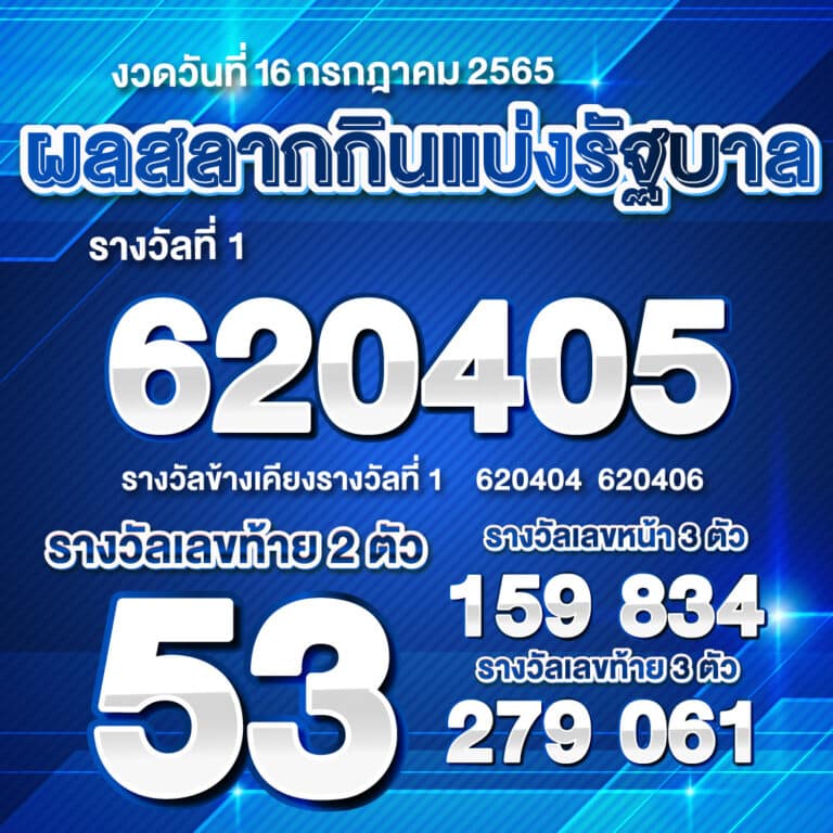 ตรวจผลหวย16/7/65