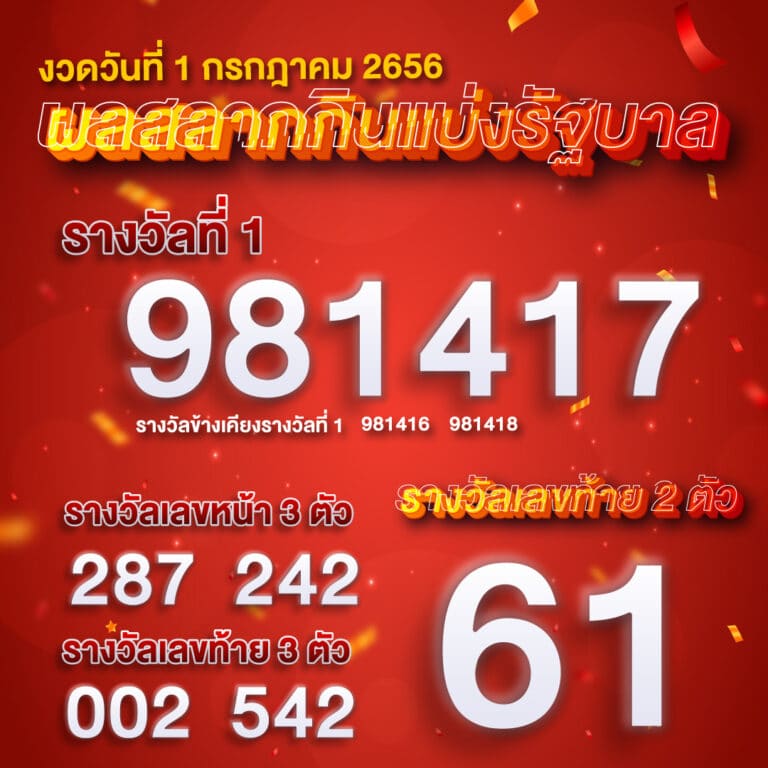 ตรวจผลหวยงวดล่าสุด