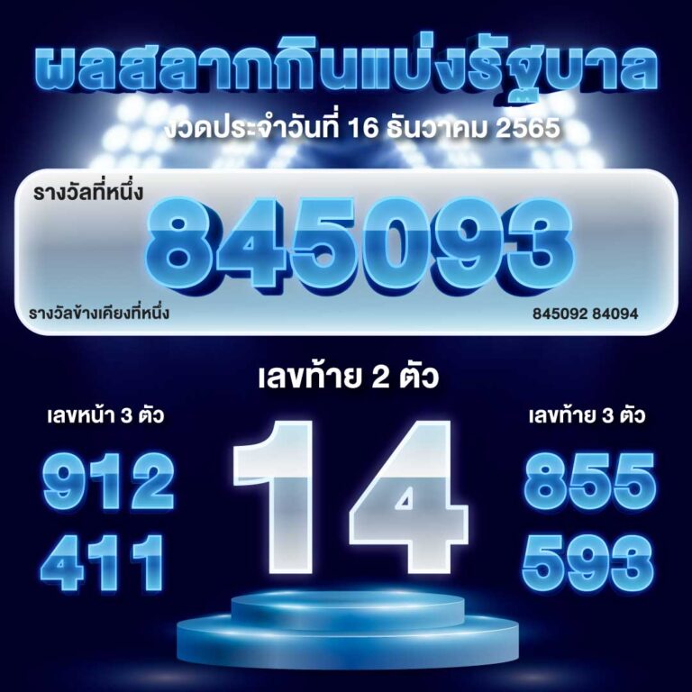 ตรวจหวย 16-12-2565