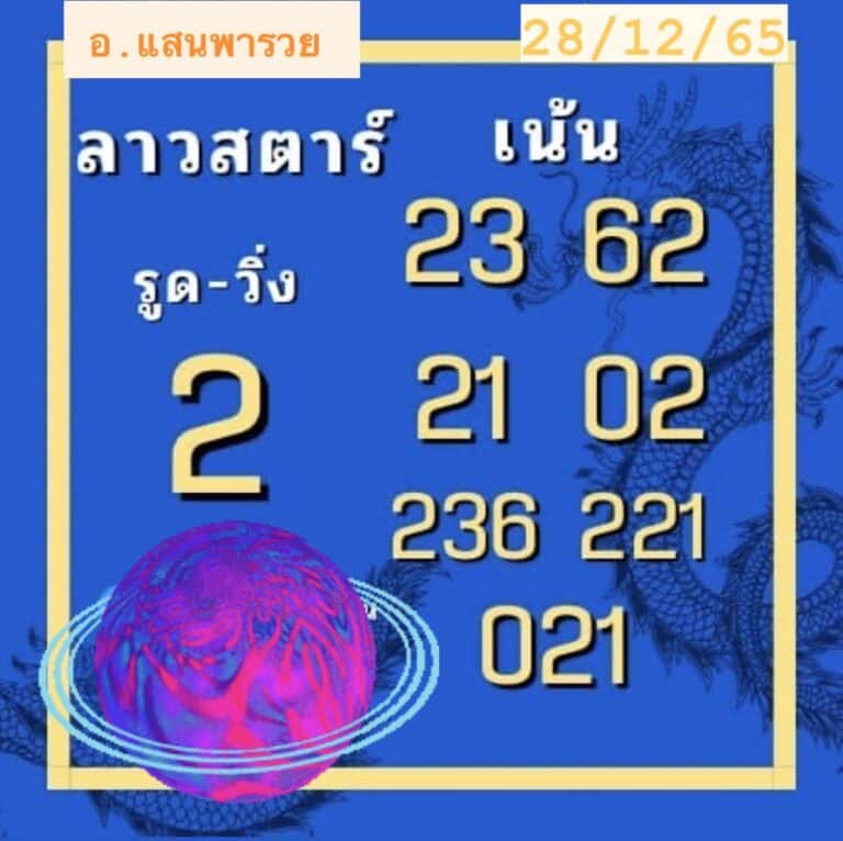 หวยลาว หวยลาวงวดนี้ 28-12-65