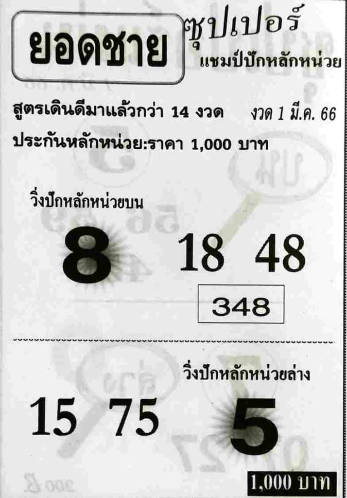 หวยยอดชาย 1-3-66