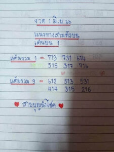 หวยสายบุญนำโชค 1-6-66