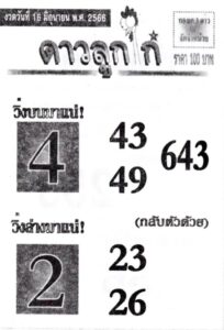 หวยดาวลูกไก่ 16-6-66