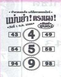 หวยแม่นยำตรงเผง 1-7-66