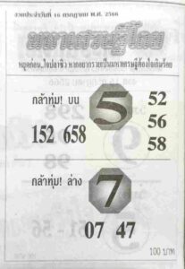 หวยมหาเศรษฐีโกย 16-7-66