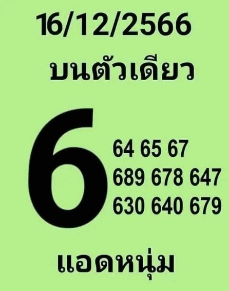 เลขบนตัวเดียว 16-12-66