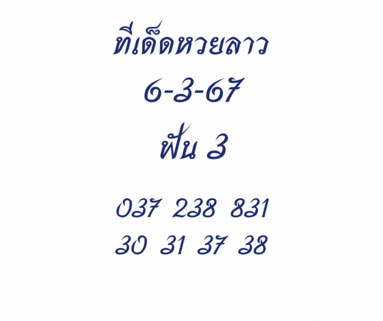 ทีเด็ดหวยลาว 6-3-67