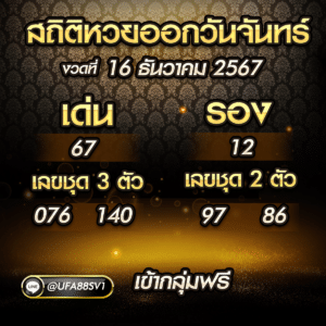 สถิติหวยออกวันจันทร์